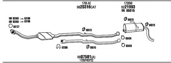 WALKER PEH18835A Exhaust System